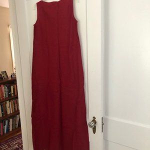 Eileen Fisher red linen dress